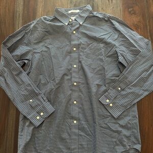 L.L. Bean Dark Blue Dress Shirt with Long Sleeves and Standard Collar